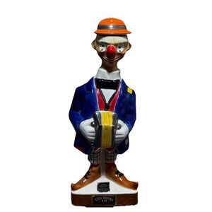 Vintage 1971 Ezra Brooks Clown Decanter Heritage China Whiskey Bottle w/ Hat